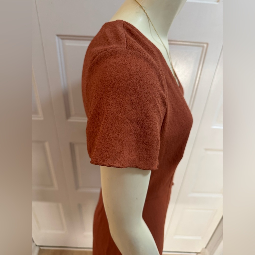 Wilfred Aritzia Rust Button Front Mini Dress Shor… - image 6